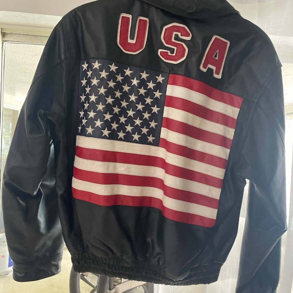 2 USA leather coats